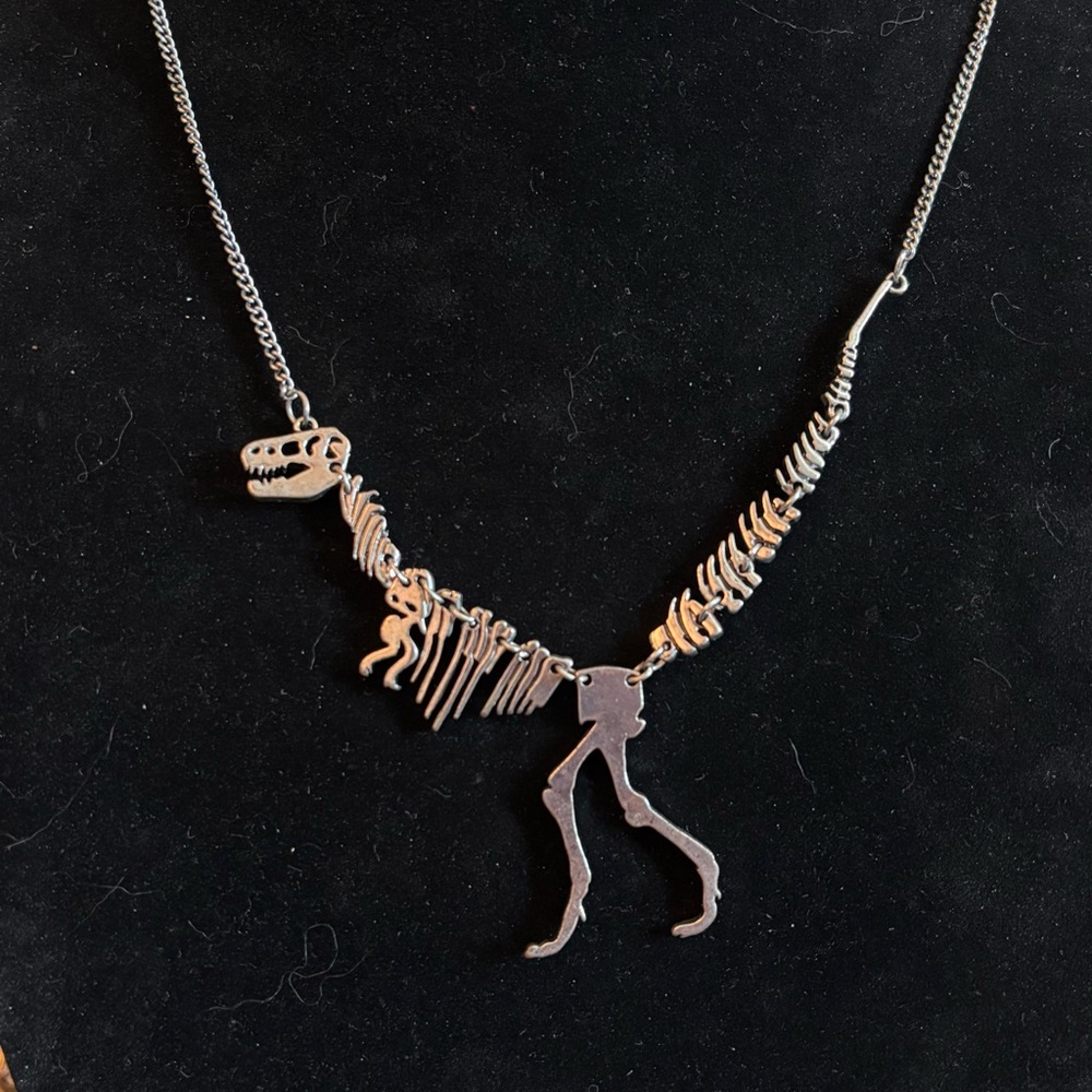 Universal Studios Silver Dinosaur Pendant Necklace